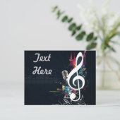 Carte Postale Note de gauche musicale Abstraite (Debout devant)