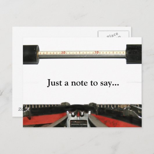 Carte Postale Note de machine à écrire (Devant / Derrière)