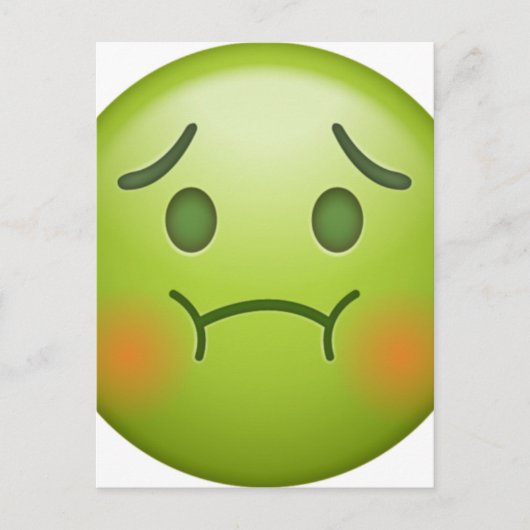 Carte Postale Note de maladie Emoji visage (Devant)