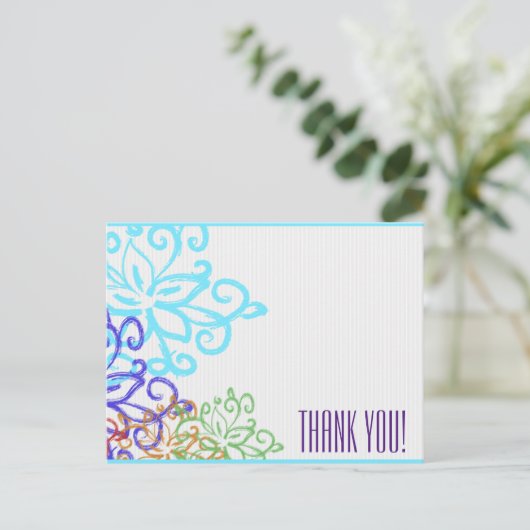 Carte Postale Note de Merci - double face (Debout devant)