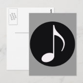 Carte Postale note de musique ~ noir (Devant / Derrière)
