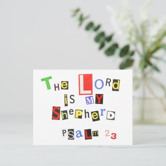 Carte Postale Note de rançon Psalm 23 (Debout devant)