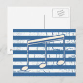 Carte Postale note musicale blanche (Devant / Derrière)