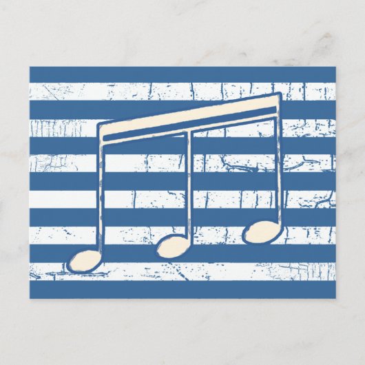 Carte Postale note musicale blanche (Devant)