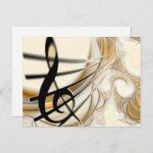 Carte Postale Note musicale élégante (Devant / Derrière)