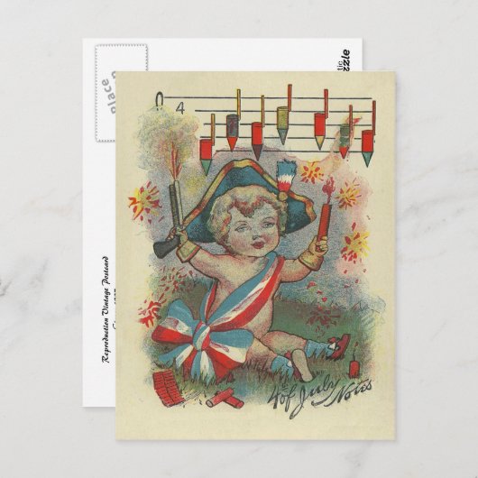 Carte Postale Notes 4 juillet (Devant / Derrière)