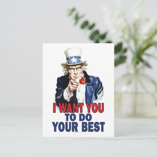 Carte Postale Notes-cadeaux pour l'enseignant - Oncle Sam (Debout devant)