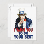 Carte Postale Notes-cadeaux pour l'enseignant - Oncle Sam (Devant / Derrière)