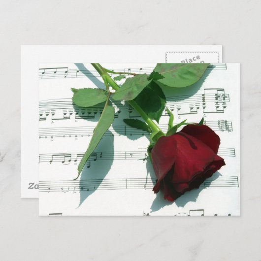 Carte Postale Notes d'amour (Devant / Derrière)