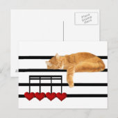 Carte Postale Notes d'amour du chat (Devant / Derrière)