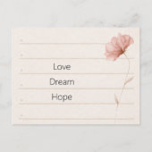 Carte Postale Notes de fleur rose d'amour de rêve (Devant)