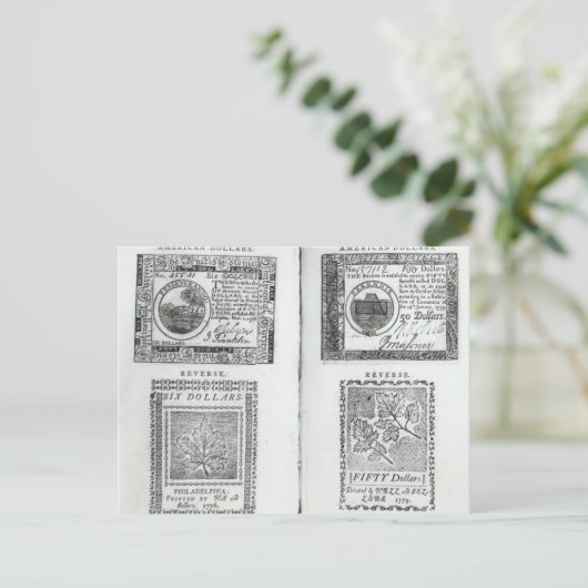 Carte Postale Notes de la monnaie continentale (Debout devant)