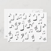 Carte Postale Notes de musique (Devant / Derrière)