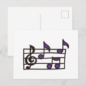 Carte Postale Notes de musique (Devant / Derrière)