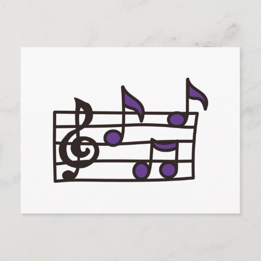 Carte Postale Notes de musique (Devant)
