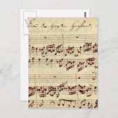 Carte Postale Notes de musique ancienne - Feuille de musique Bac (Devant / Derrière)