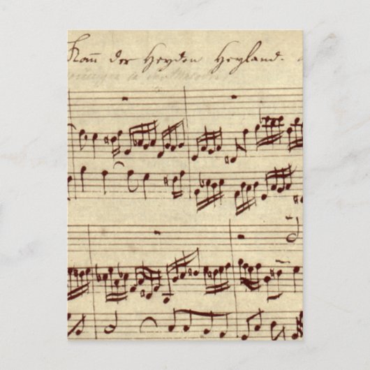 Carte Postale Notes de musique ancienne - Feuille de musique Bac (Devant)