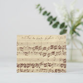 Carte Postale Notes de musique ancienne - Feuille de musique Bac (Debout devant)