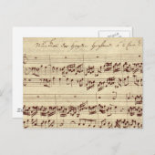 Carte Postale Notes de musique ancienne - Feuille de musique Bac (Devant / Derrière)