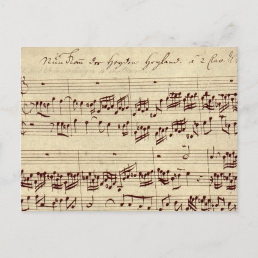 Carte Postale Notes de musique ancienne - Feuille de musique Bac (Devant)