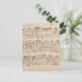 Carte Postale Notes de musique ancienne - Feuille de musique Bac (Debout devant)