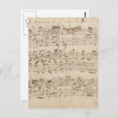 Carte Postale Notes de musique ancienne - Feuille de musique Bac (Devant / Derrière)