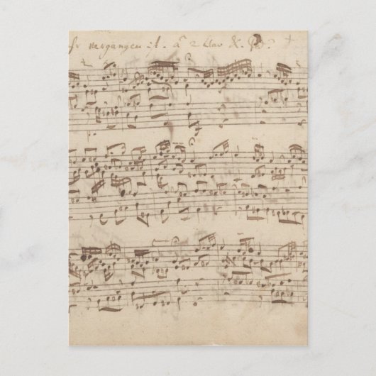 Carte Postale Notes de musique ancienne - Feuille de musique Bac (Devant)