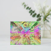 Carte Postale Notes de musique colorée (Debout devant)