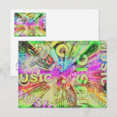 Carte Postale Notes de musique colorée (Devant / Derrière)