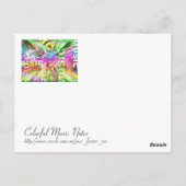 Carte Postale Notes de musique colorée (Dos)