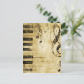 Carte Postale Notes de musique de piano (Debout devant)