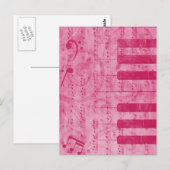 Carte Postale Notes de musique de piano à effet grunge antique c (Devant / Derrière)
