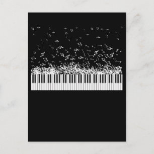 Carte Postale Notes de musique de piano Musicien Instrument Pian