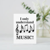 Carte Postale Notes de musique noir et blanc (Debout devant)