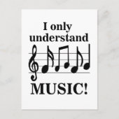 Carte Postale Notes de musique noir et blanc (Devant)