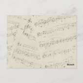 Carte Postale Notes de musique romantique moderne Mariage merci (Dos)