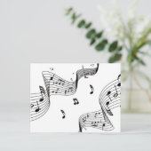 Carte Postale Notes de musique sur blanc (Debout devant)