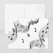 Carte Postale Notes de musique sur blanc (Devant / Derrière)