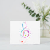 Carte Postale Notes de musique Watercolor (Debout devant)