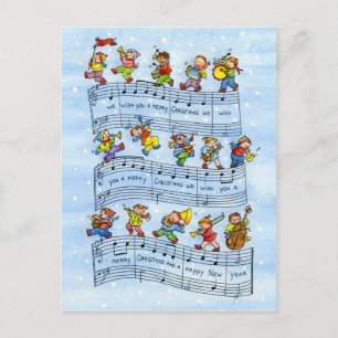 Carte postale "Notes de Noël"