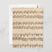 Carte Postale Notes de partition vintage (Devant / Derrière)