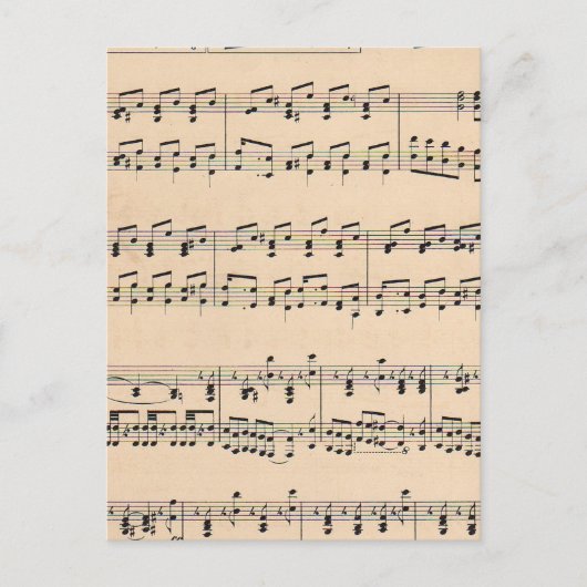 Carte Postale Notes de partition vintage (Devant)
