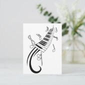 Carte Postale Notes de piano et de musique (Debout devant)