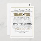 Carte Postale Notes de remerciement de table (Devant / Derrière)