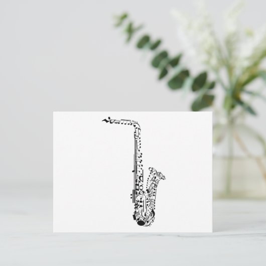Carte Postale Notes de Saxaphone (Debout devant)