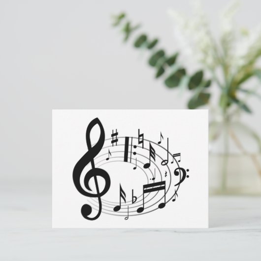 Carte Postale Notes musicales (Debout devant)