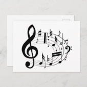 Carte Postale Notes musicales (Devant / Derrière)
