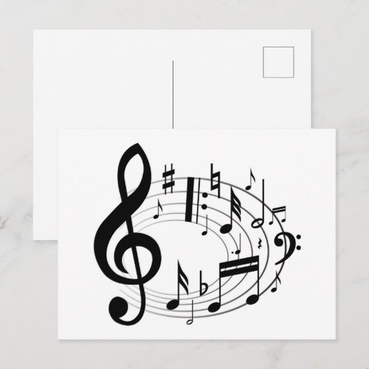 Carte Postale Notes musicales (Devant / Derrière)
