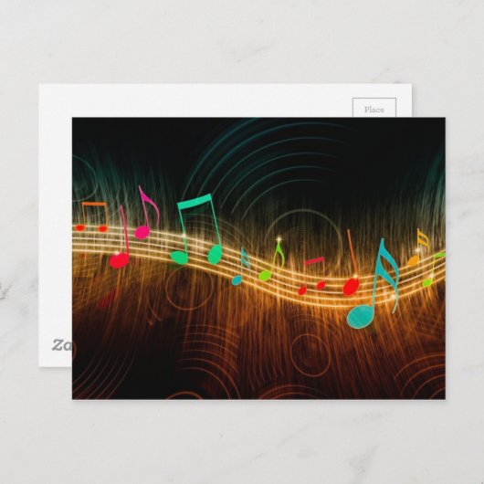 Carte Postale Notes musicales (Devant / Derrière)