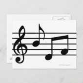 Carte Postale Notes musicales (Devant / Derrière)